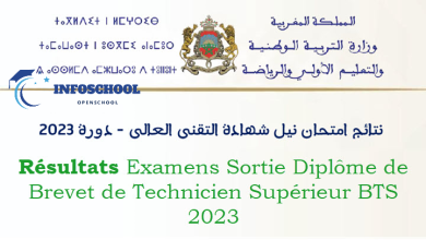 Résultats Examens BTS Maroc 2023