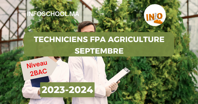 Techniciens FPA Agriculture septembre 2023-2024