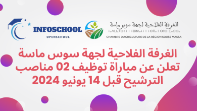 الغرفة الفلاحية لجهة سوس ماسة تعلن عن مباراة توظيف 02 مناصب - الترشيح قبل 14 يونيو 2024