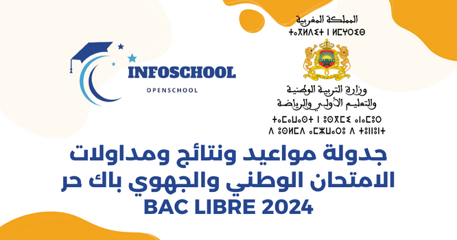 جدولة مواعيد ونتائج ومداولات الامتحان الوطني والجهوي باك حر 2024 Bac Libre