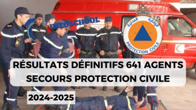 Résultats définitifs 641 agents secours Protection Civile