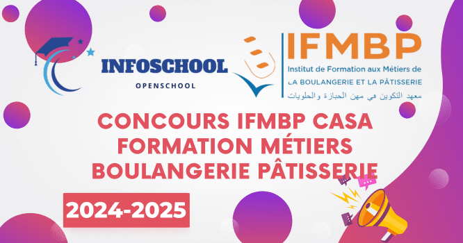 Concours IFMBP Casa Formation métiers boulangerie pâtisserie