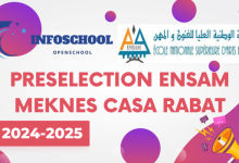 Preselection ENSAM Meknes Casa Rabat 2024