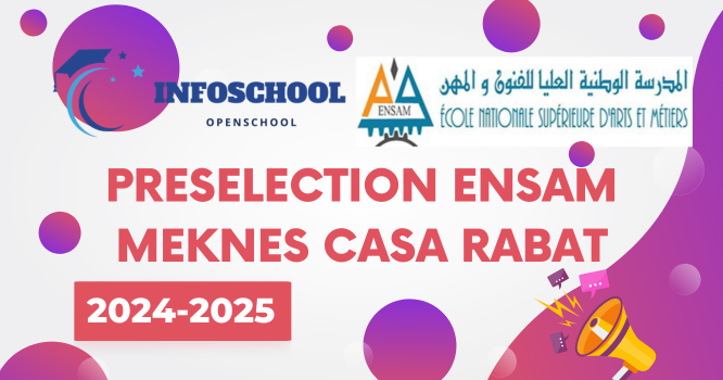 Preselection ENSAM Meknes Casa Rabat 2024