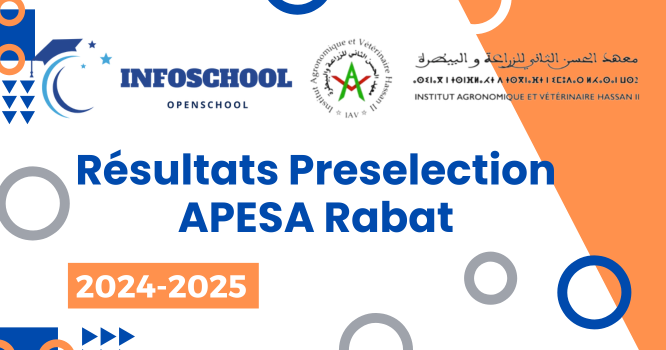 Résultats Preselection APESA Rabat 2024-2025