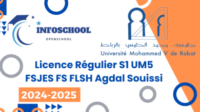 Licence Régulier S1 UM5 FSJES FS FLSH Agdal Souissi 2024-2025