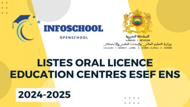 Listes Oral Licence Education Centres ESEF ENS 2024-2025