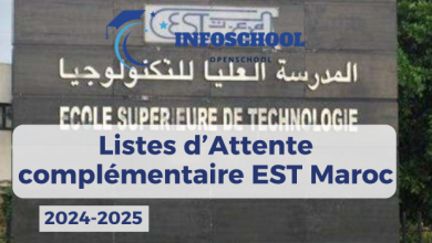 Listes d’Attente complémentaire EST Maroc 2024 2025