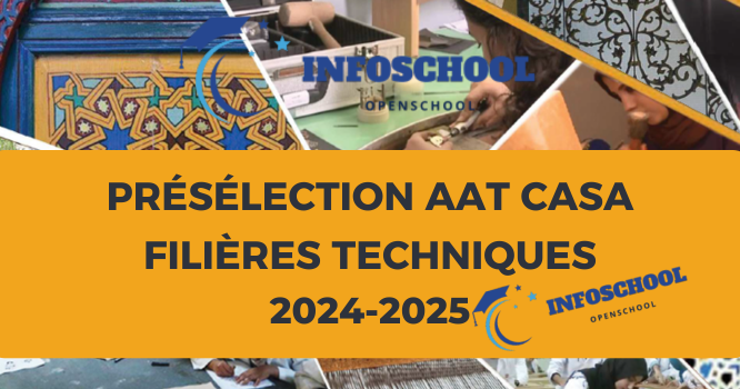 Présélection AAT Casa Filières techniques 2024-2025