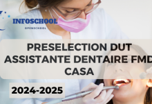 Preselection DUT Assistante dentaire FMD Casa 2024-2025