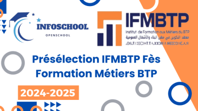 Présélection IFMBTP Fès Formation Métiers BTP 2024