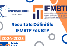 Résultats Définitifs IFMBTP Fès BTP 2024-2025