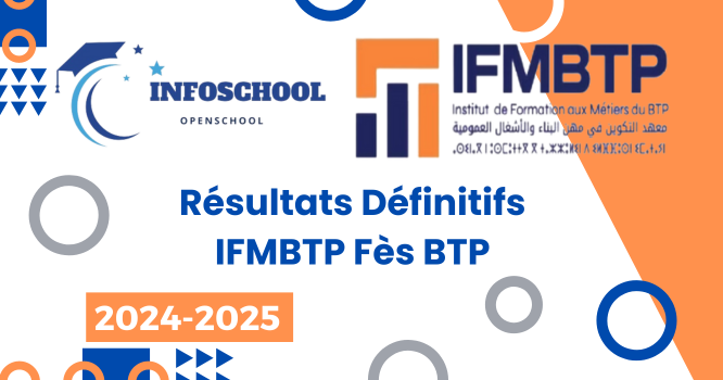 Résultats Définitifs IFMBTP Fès BTP 2024-2025