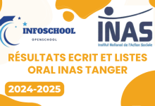 Résultats Ecrit et Listes Oral INAS Tanger 2024-2025