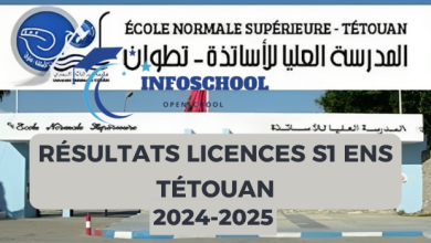 Résultats Licences S1 ENS Tétouan 2024-2025
