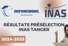 Résultats Présélection INAS Tanger 2024-2025