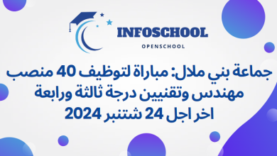 جماعة بني ملال: مباراة لتوظيف 40 منصب – مهندس وتقنيين درجة ثالثة ورابعة، اخر اجل 24 شتنبر 2024