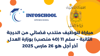 مباراة لتوظيف منتدب قضائي من الدرجة الثانية ~ سلم 11 (40 منصب) بوزارة العدل. آخر أجل هو 26 مارس 2025