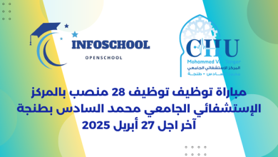 مباراة توظيف توظيف 28 منصب بالمركز الإستشفائي الجامعي محمد السادس بطنجة، آخر اجل 27 أبريل 2025
