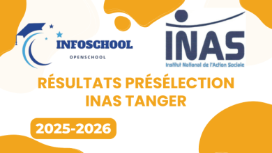 Résultats Présélection INAS Tanger 2025-2026