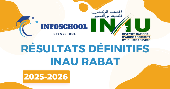 Résultats définitifs INAU Rabat 2025-2026