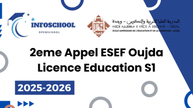 2eme Appel ESEF Oujda Licence Education S1 2025-2026