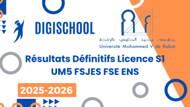 Résultats Définitifs Licence S1 UM5 FSJES FSE ENS 2025-2026