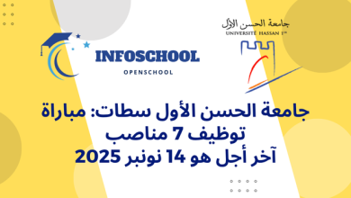 جامعة الحسن الأول سطات: مباراة توظيف 7 مناصب، آخر أجل هو 14 نونبر 2025