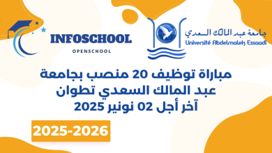 مباراة توظيف 20 منصب بجامعة عبد المالك السعدي تطوان، آخر أجل 02 نونير 2025