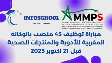 مباراة توظيف 45 منصب بالوكالة المغربية للأدوية والمنتجات الصحية قبل 21 اكتوبر 2025