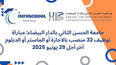جامعة الحسن الثاني بالدار البيضاء: مباراة توظيف 32 منصب بالاجازة أو الماستر أو الدبلوم، آخر أجل 29 يونيو 2025