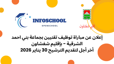 إعلان عن مباراة توظيف تقنيين بجماعة بني احمد الشرقية - بإقليم شفشاون، أخر أجل لتقديم الترشيح 30 يناير 2026